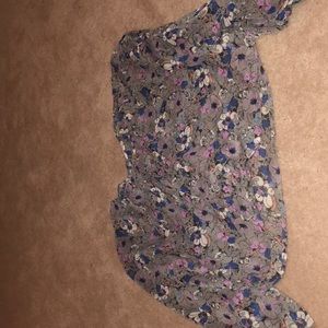 sheer floral crop top blouse